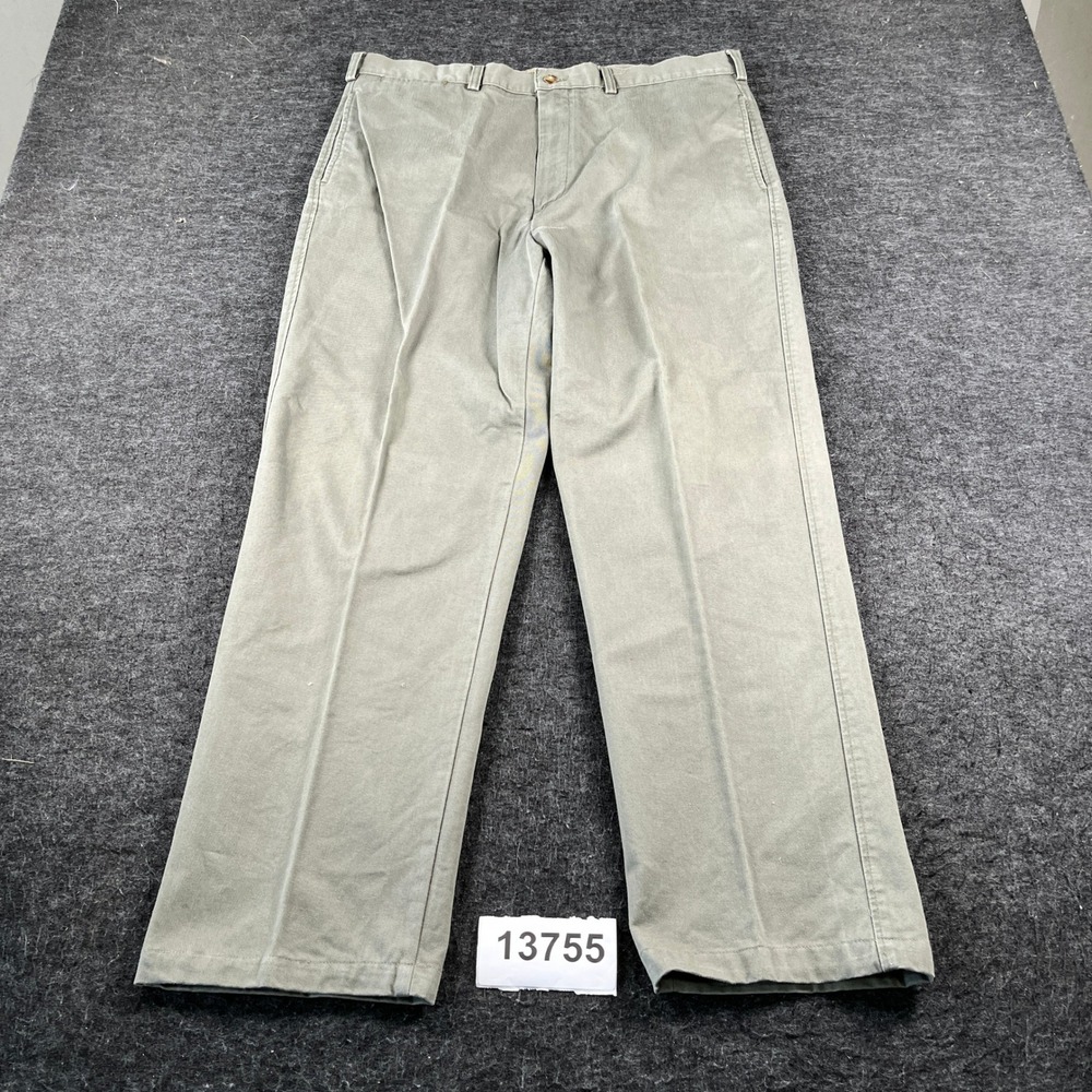 Vintage Sun River Khakis Pants Mens 38x30 Olive Green Good Cotton Twill